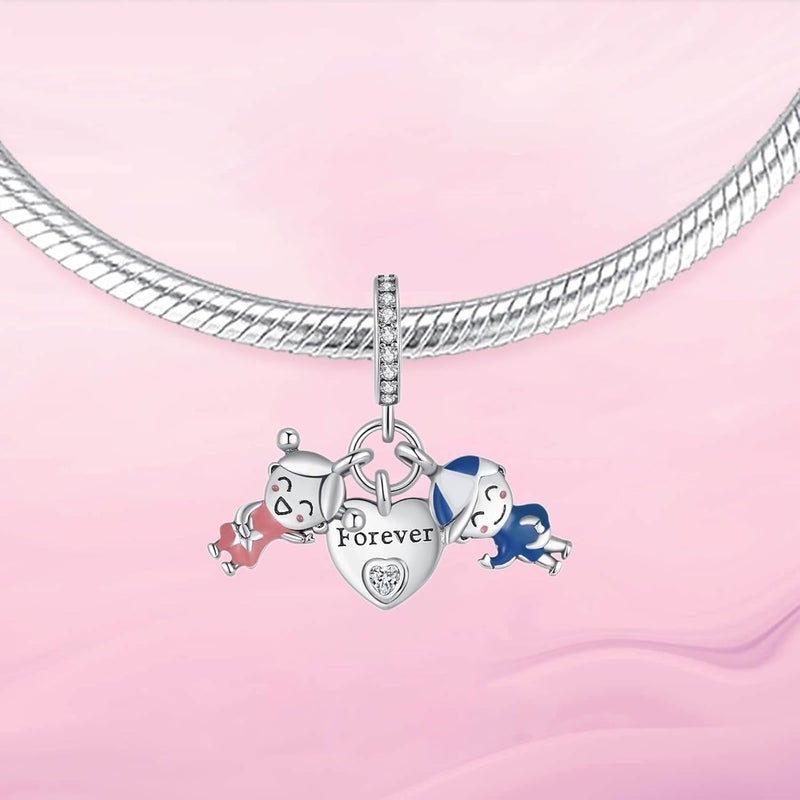 VALGACLS Mom Wife Daughter Love Heart Wedding Rings Charms 925 Sterling Silver Charms for Bracelets Necklace Valentine's Day Mother's Day Jewelry Charm for Women - Image 2